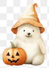 PNG Cute white bear pumpkin anthropomorphic vegetable. 