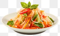 PNG Thai papaya salad pasta plate food. 