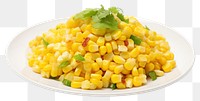 PNG Corn salad plate food white background. AI generated Image by rawpixel.