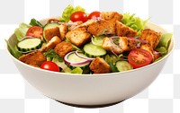 PNG Fried chicken salad bowl food meal. AI generated Image by rawpixel.