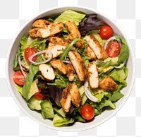 PNG Fried chicken salad plate food bowl. AI generated Image by rawpixel.