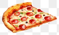PNG Pizza food white background pepperoni. AI generated Image by rawpixel.