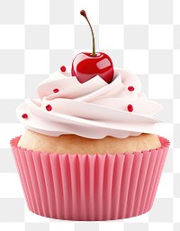 PNG  Cupcake dessert cherry cream. AI generated Image by rawpixel.