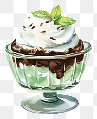 PNG Mint chocolate Ice Cream cream dessert sundae. 