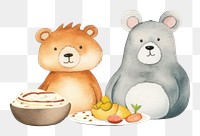 PNG Cute animals cartoon mammal food. 