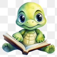 PNG Animal book reptile reading. AI generated Image by rawpixel.