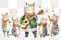 PNG Mammal guitar pet cat. AI generated Image by rawpixel.