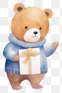 PNG Cute bear toy white background representation. 