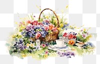 PNG Flower picnic basket plate