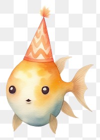 PNG Goldfish character animal cartoon hat. 