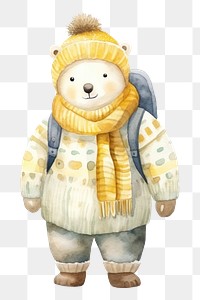 PNG Polar bear snowman winter toy. AI generated Image by rawpixel.