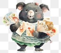 PNG Rat holding postcard animal mammal money. AI generated Image by rawpixel.