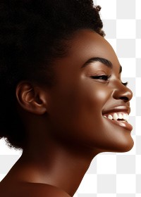 PNG Black woman face smile laughing adult. AI generated Image by rawpixel.