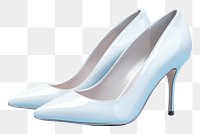 PNG White high heels mockup footwear shoe elegance. 