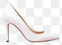 PNG White high heels mockup footwear shoe elegance. 