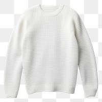 PNG A white blank crochet purl knit sweater sweatshirt sleeve  