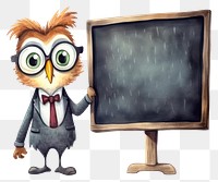 PNG Owl teacher blackboard cartoon owl. AI generated Image by rawpixel.
