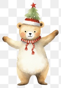 PNG Christmas bear snowman cartoon toy