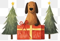 PNG Lively dog character christmas animal plant. 