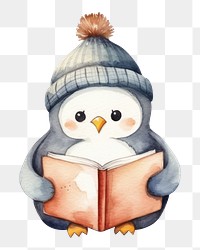 PNG Penguin read a book penguin cartoon winter. 