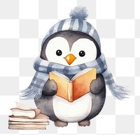 PNG Penguin read a book penguin cartoon puffin. AI generated Image by rawpixel.