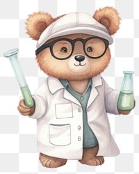 PNG Bear scientist cartoon cute  