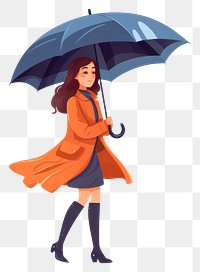 PNG  Umbrella cartoon coat sheltering. AI generated Image by rawpixel.