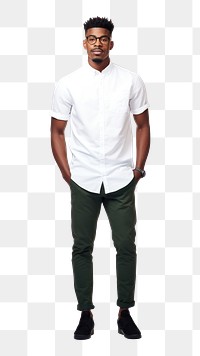 PNG Wearing white t-shirt standing sleeve adult. AI generated Image by rawpixel.