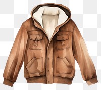 PNG Brown Jacket jacket sweatshirt hood. 