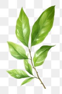PNG Green tea leaf plant herbs tree. AI generated Image by rawpixel.