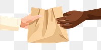 PNG Hand giving a paper bag agreement appliance cardboard. 