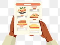 PNG Hand holding menu text freshness letterbox. AI generated Image by rawpixel.