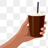 PNG Hand holding coffee drink cup refreshment. 