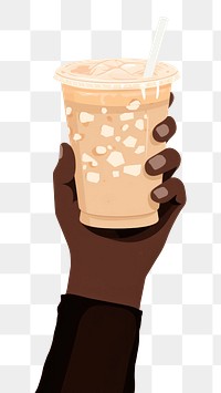 PNG Hand holding milk tea drink adult cup. 