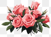 PNG Pink rose bouquet flower plant pink. AI generated Image by rawpixel.