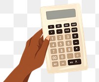 PNG  Woman hand calculator text mathematics. AI generated Image by rawpixel.