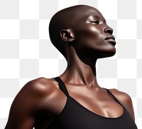 PNG Black bald woman adult sky perfection. AI generated Image by rawpixel.