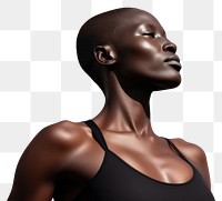 PNG Black bald woman adult sky perfection. 