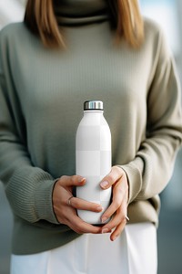 Portable water bottle png mockup, transparent design