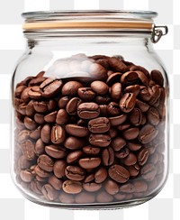 PNG Coffee jar white background coffee beans. 