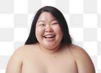 PNG Chubby asian woman smile portrait adult. 