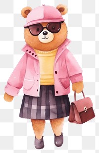 PNG Bear fashionista footwear cartoon coat. 