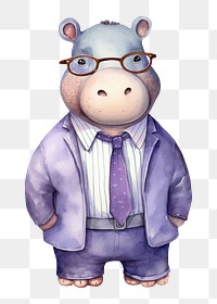 PNG Business hippo animal toy white background. AI generated Image by rawpixel.