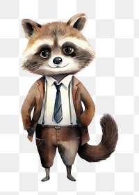 PNG Business raccoon animal mammal white background. AI generated Image by rawpixel.