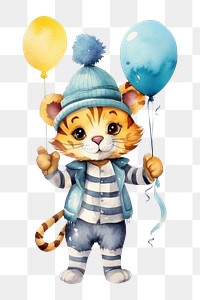 PNG Tiger winter character balloon representation celebration. AI generated Image by rawpixel.