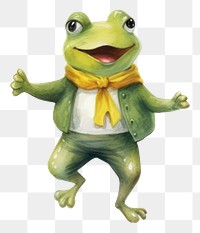 PNG Frog dancing amphibian figurine animal. AI generated Image by rawpixel.