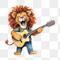 PNG Lion singing guitar mammal representation. 