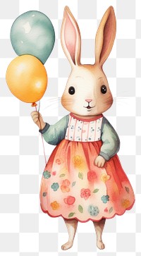 PNG Rabbit wearing a dress animal white background representation. 