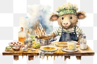 PNG Sheep cooking plate table dish. AI generated Image by rawpixel.