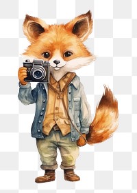 PNG Fox camera fox mammal. AI generated Image by rawpixel.